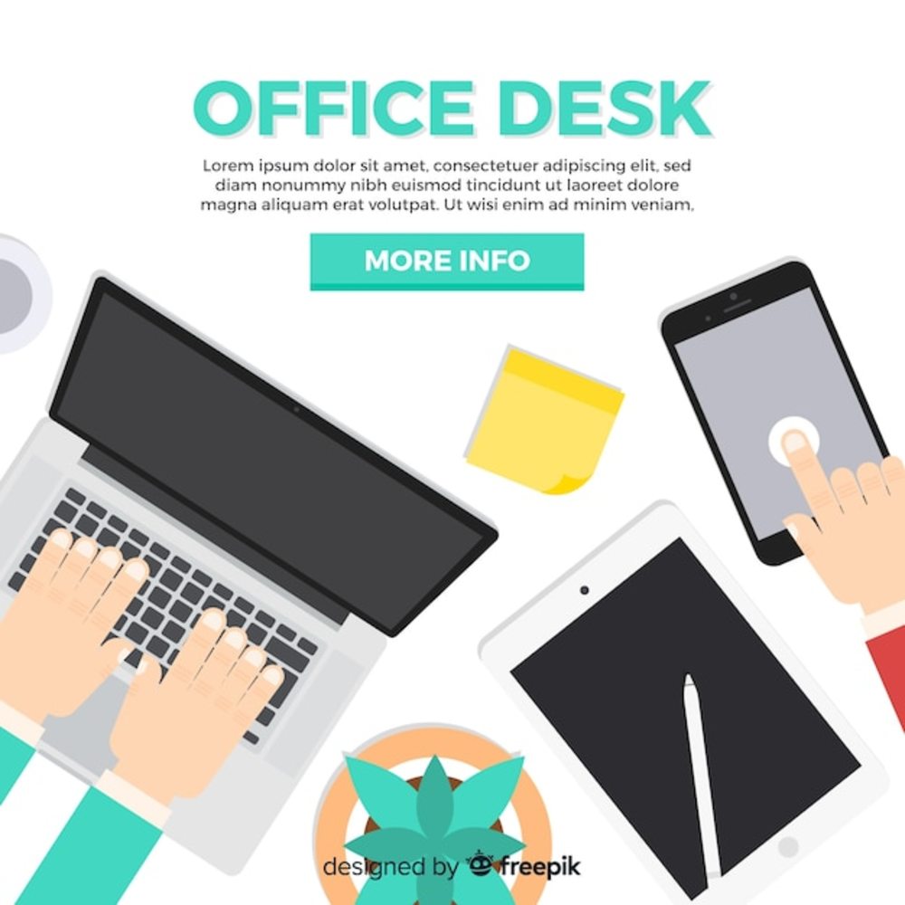 专业办公桌顶视图 高效办公设备布局指南